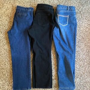 3 pairs women’s Christopher and Banks denim jeans size 12 excellent condition